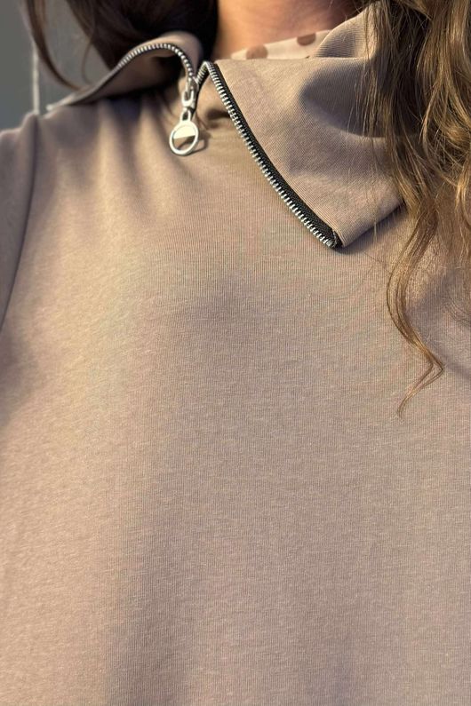 Sola Smart Tech Zip Cowl Dress Mocha